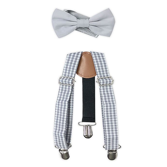 slide 1 of 1, Toby Fairy Suspender and Bow Tie Set - Grey, 2 ct