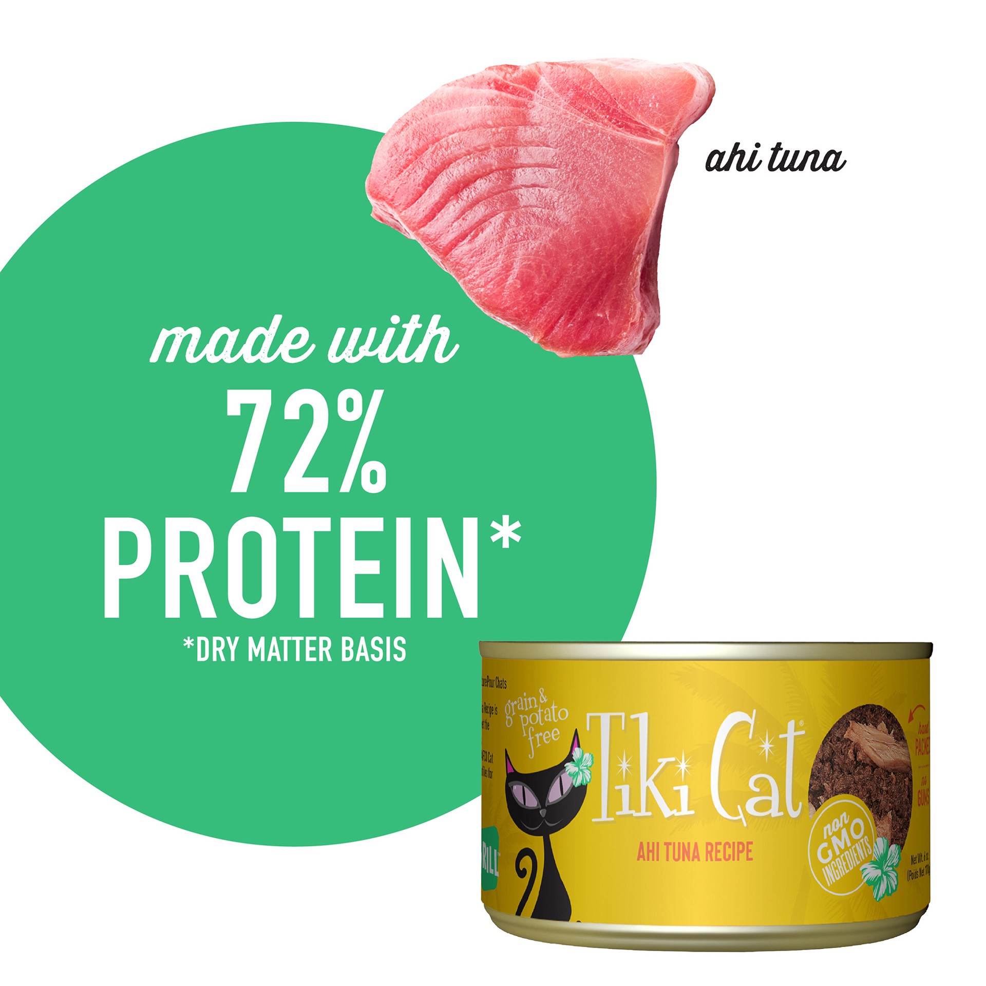 slide 3 of 7, Tiki Cat Grill Wet Cat Food, Ahi Tuna, 6 oz. Can, 6 oz