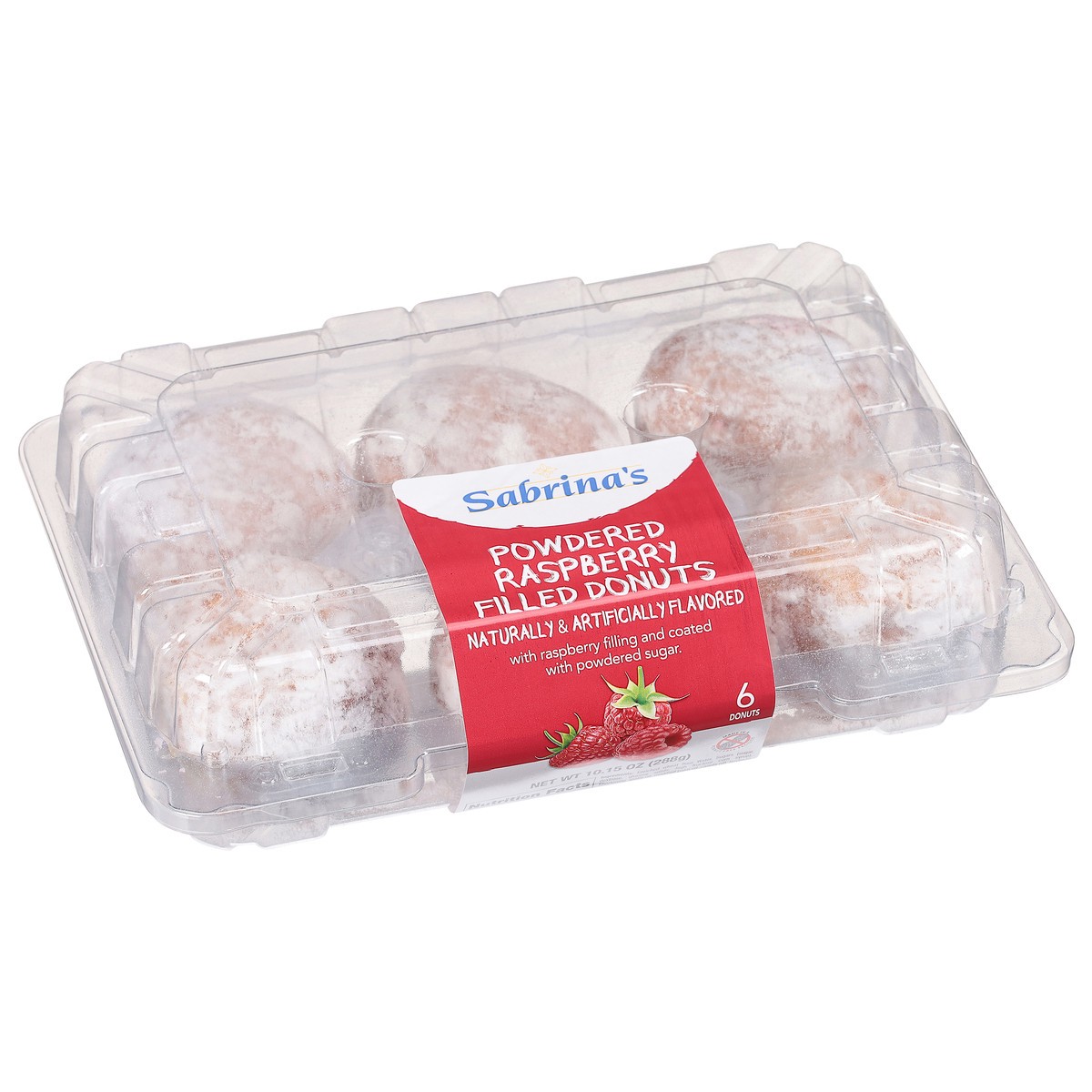 slide 8 of 9, Sabrina's Powdered Raspberry Filled Donuts 6 ea, 6 ct