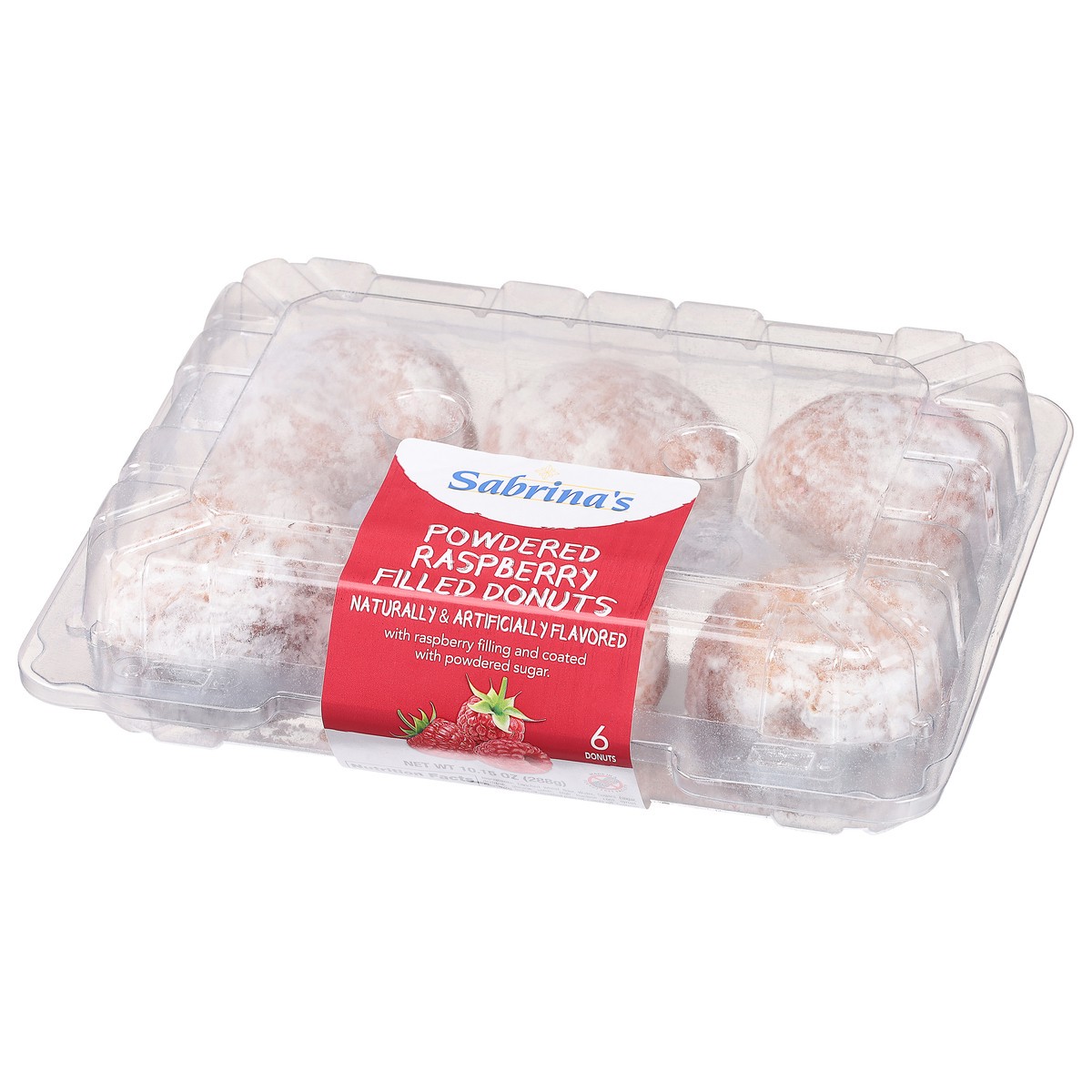 slide 9 of 9, Sabrina's Powdered Raspberry Filled Donuts 6 ea, 6 ct