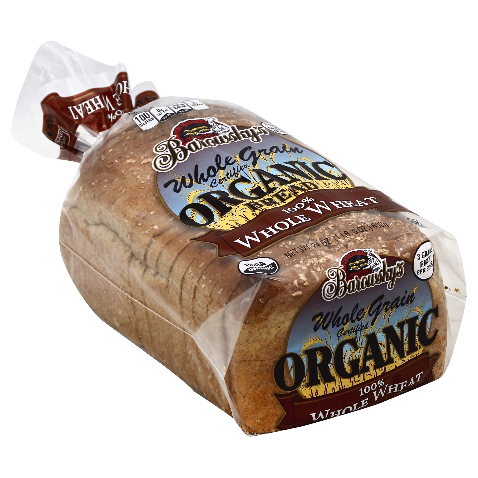 slide 1 of 1, Barowsky's Organic Whole Grain Bread, 24 oz