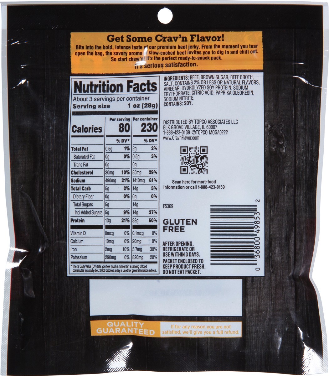 slide 2 of 13, Crav'n Flavor Original Beef Jerky - 2.85 oz, 2.85 oz