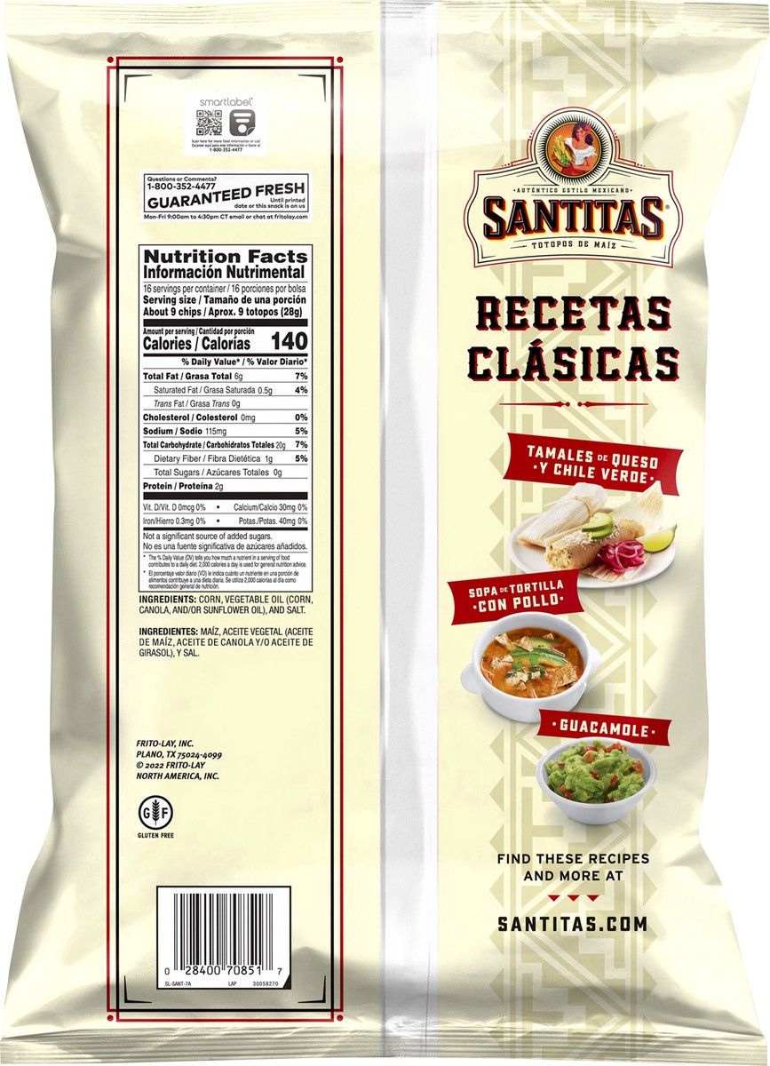 slide 4 of 4, Santitas Tortilla Chips, 16 oz