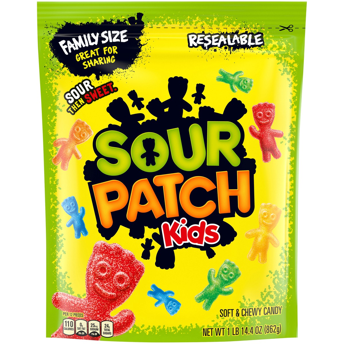slide 1 of 9, SOUR PATCH KIDS Original Soft & Chewy Candy, Family Size- 14.4 oz, 14.4 oz