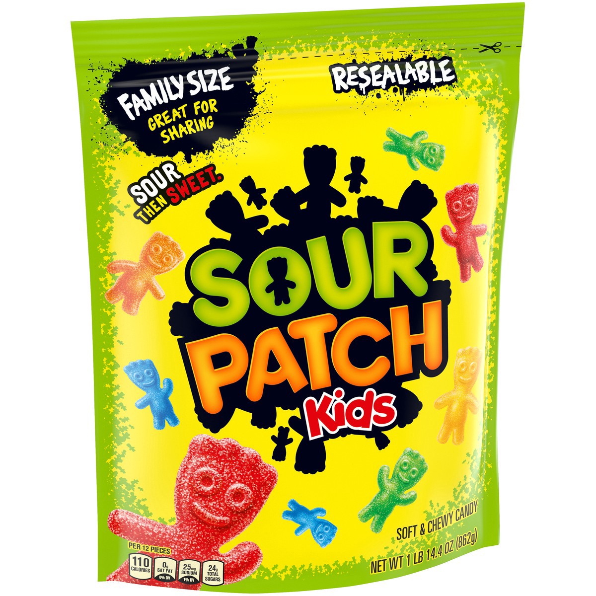 slide 4 of 9, SOUR PATCH KIDS Original Soft & Chewy Candy, Family Size- 14.4 oz, 14.4 oz