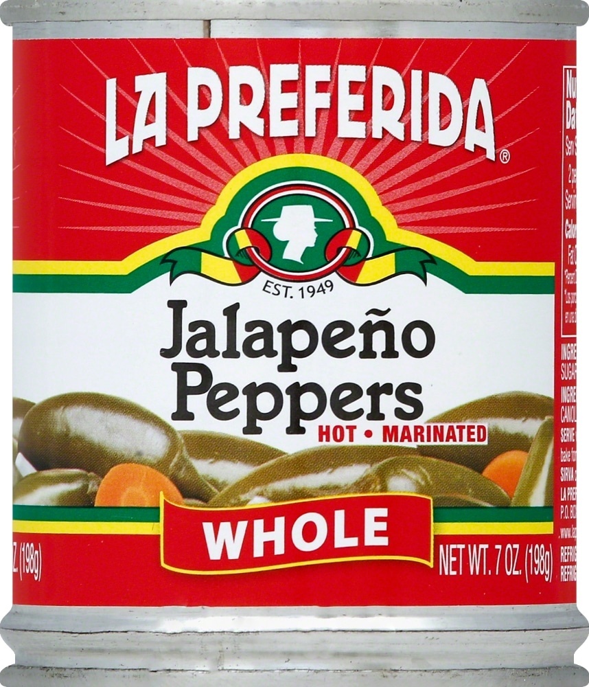 slide 1 of 1, La Preferida Marinated Jalapeno Peppers, Hot, Whole, 7 oz