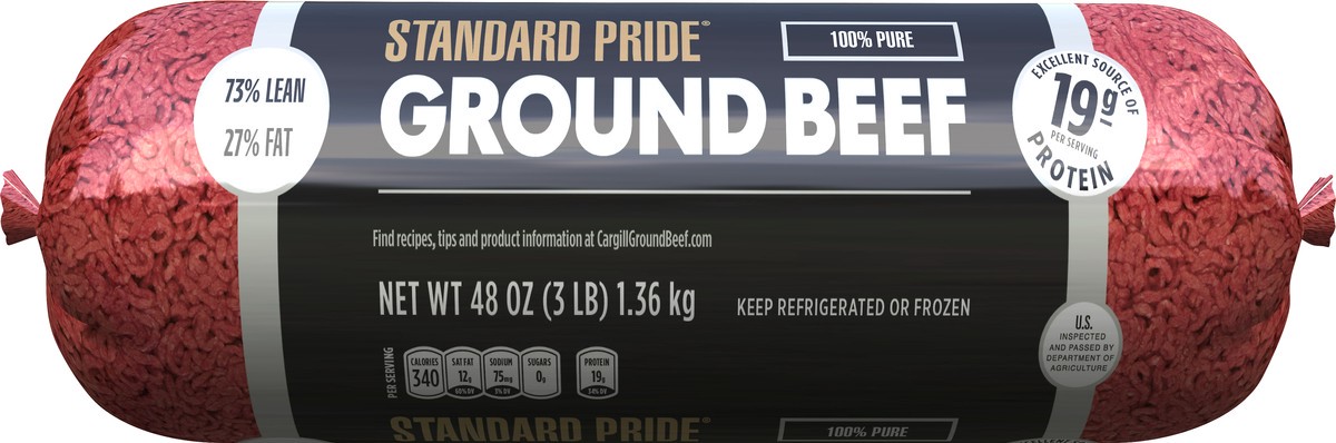 slide 1 of 5, Standard Pride 73% LEAN/27% FAT Ground Beef 48 oz, 48 oz