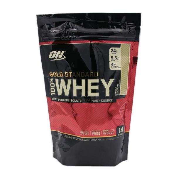 slide 1 of 1, Optimum Nutrition On Gold Standard 100% Whey Vanilla Ice Cream Powder, 1 lb