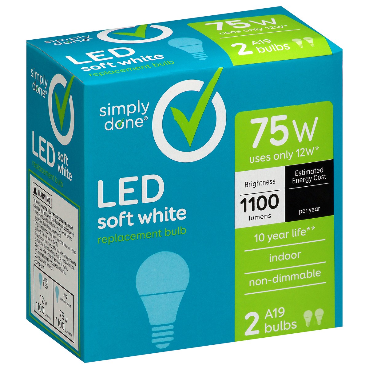 slide 8 of 9, Simply Done Led 75 Watt Bulb, 2 ct