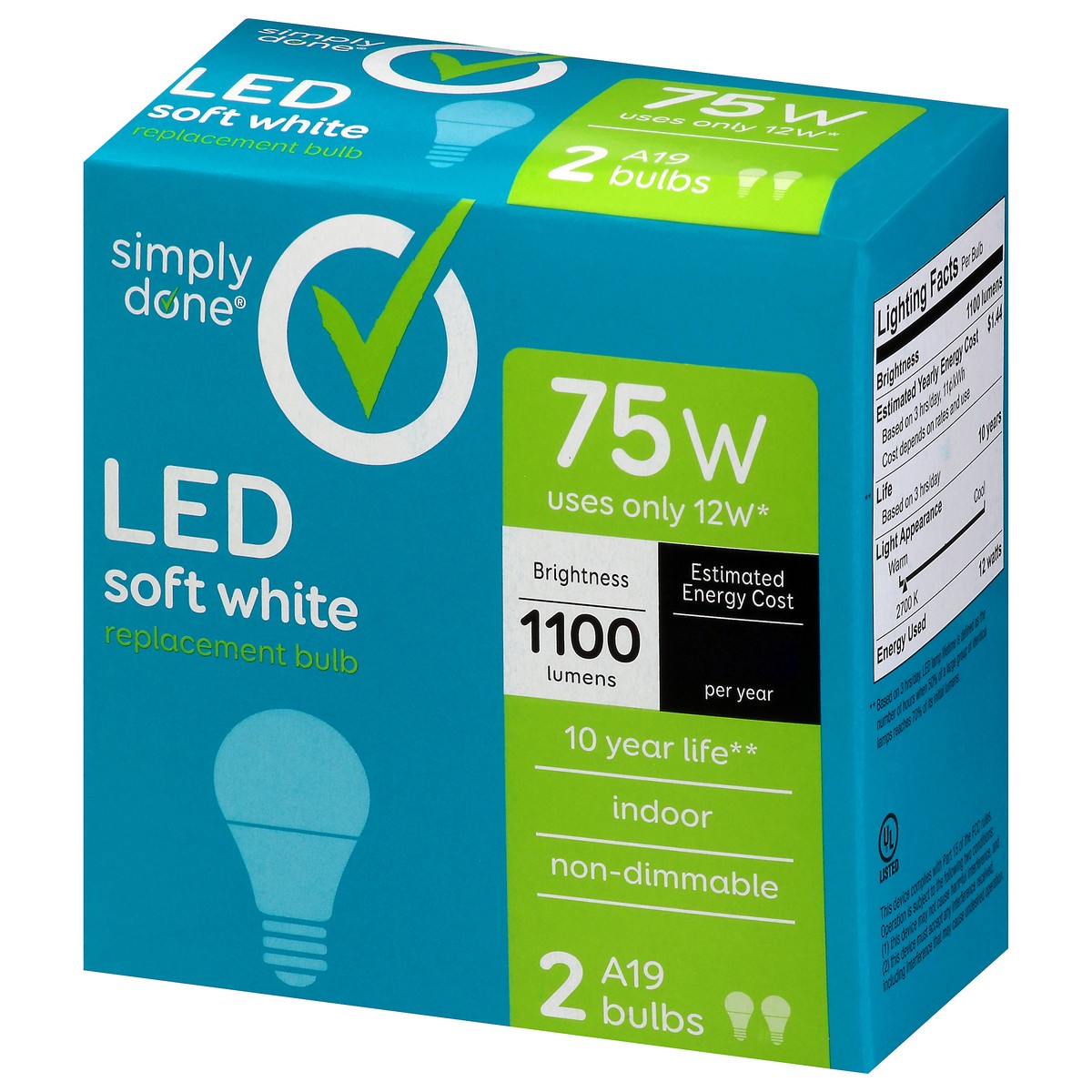 slide 6 of 9, Simply Done Led 75 Watt Bulb, 2 ct