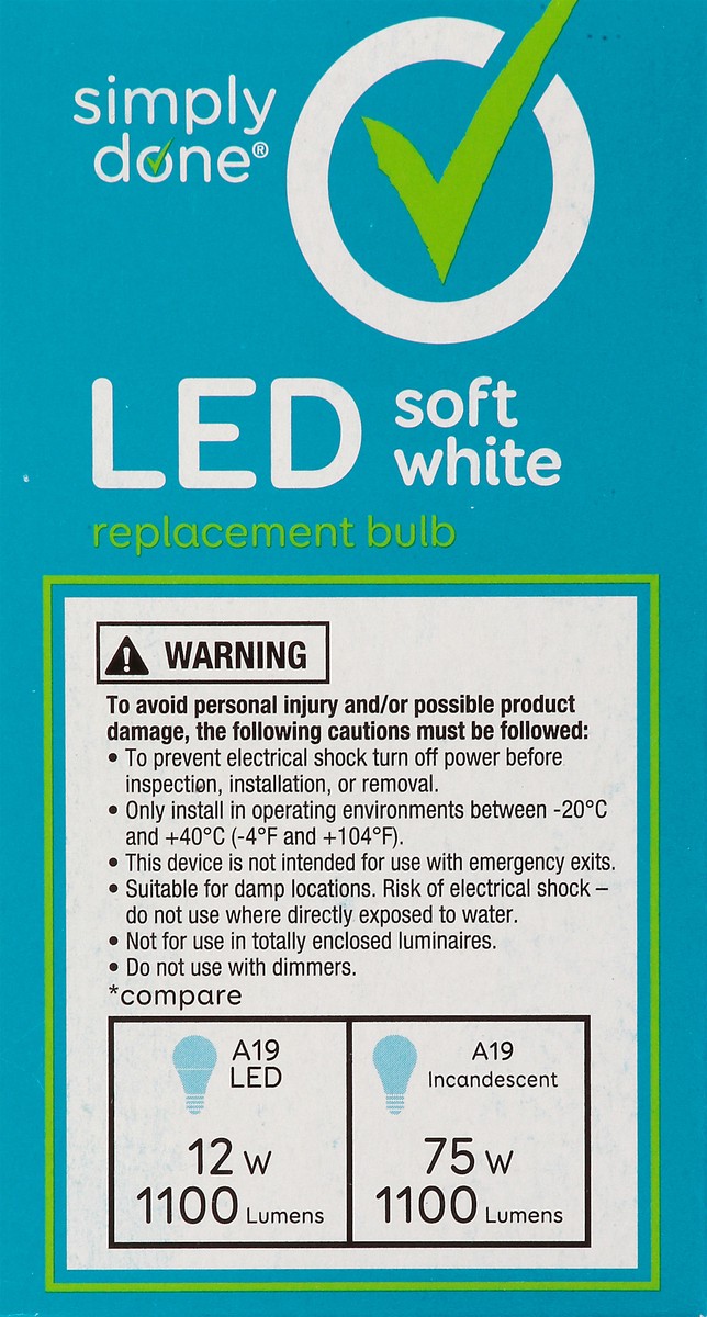 slide 2 of 9, Simply Done Led 75 Watt Bulb, 2 ct