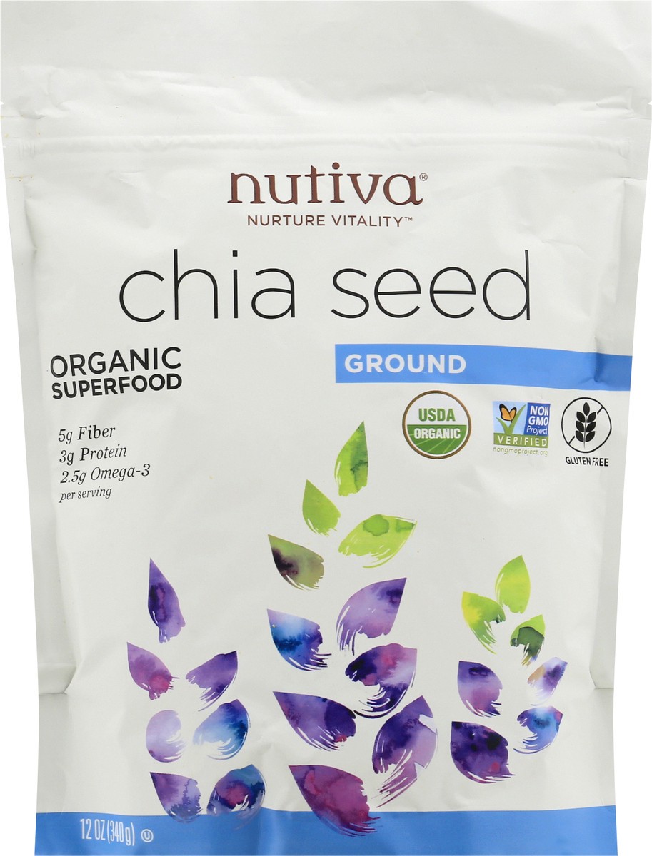 slide 1 of 9, Nutiva Milled Chia Seeds, 12 oz