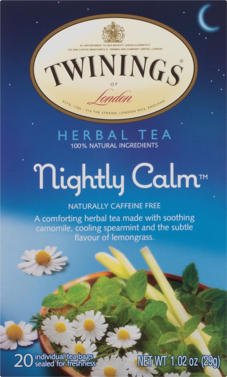 slide 2 of 9, Twiningss Herbal Tea, Nightly Calm, Tea Bags, 20 ct