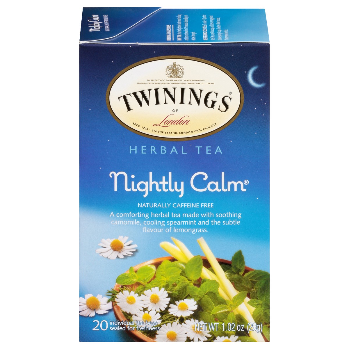 slide 1 of 9, Twiningss Herbal Tea, Nightly Calm, Tea Bags, 20 ct