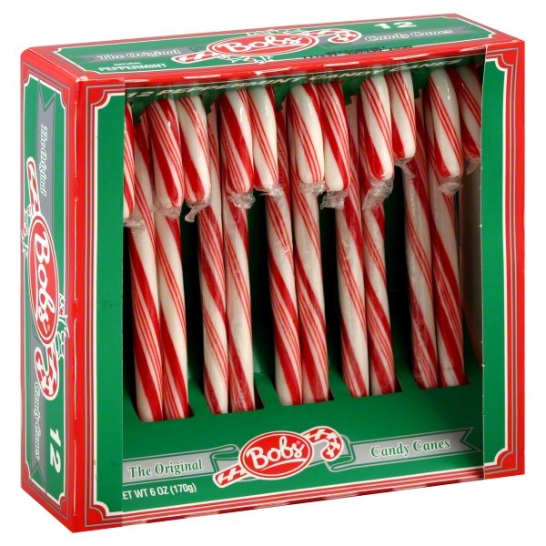 slide 1 of 1, Bobs Red And White Candy Canes, 1 ct
