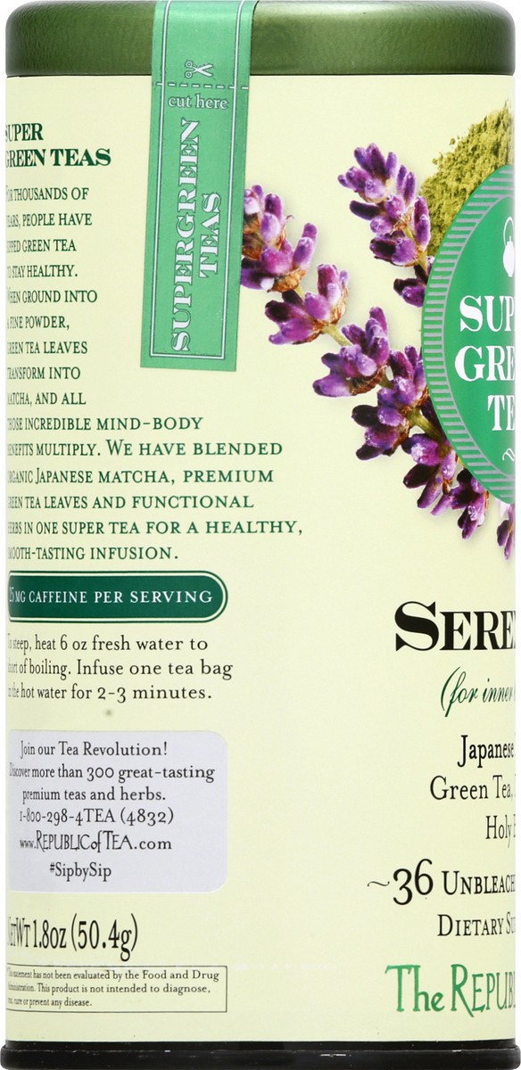 slide 3 of 9, The Republic of Tea Bags Serenity Super Green Tea - 36 ct, 36 ct