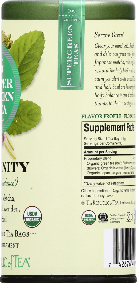 slide 4 of 9, The Republic of Tea Bags Serenity Super Green Tea - 36 ct, 36 ct