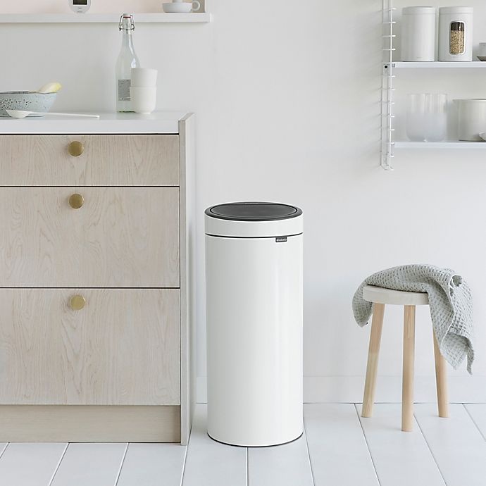 slide 2 of 4, Brabantia Touch Trash Can - White, 8 gal