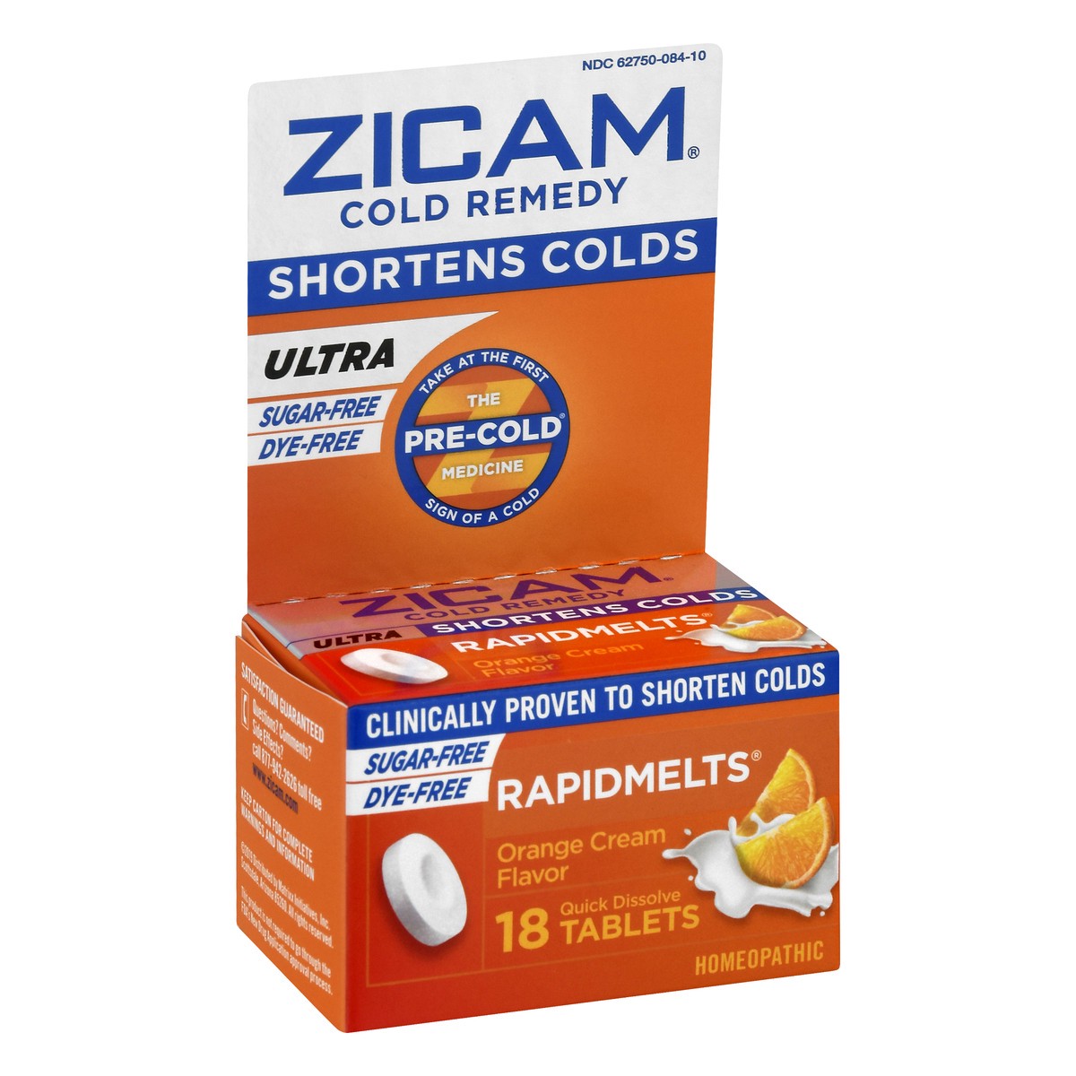 slide 12 of 12, Zicam Zinc Cold Remedy ULTRA RapidMelts Quick-Dissolve Tablets Orange Cream Flavor 18ct, 18 ct