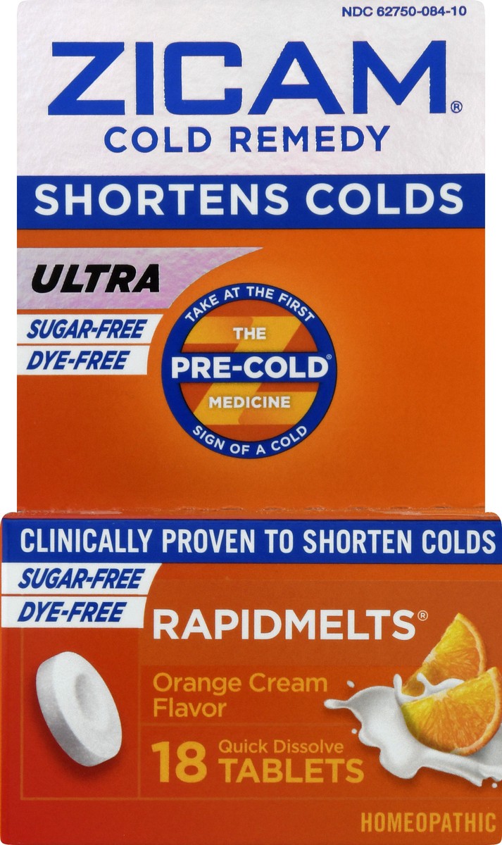slide 4 of 12, Zicam Rapidmelts Ultra Quick Dissolve Tablets Orange Cream Cold Remedy 18 ea, 18 ct