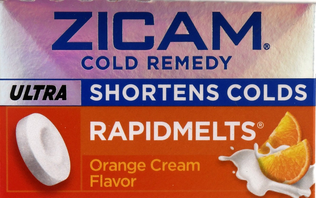 slide 11 of 12, Zicam Zinc Cold Remedy ULTRA RapidMelts Quick-Dissolve Tablets Orange Cream Flavor 18ct, 18 ct