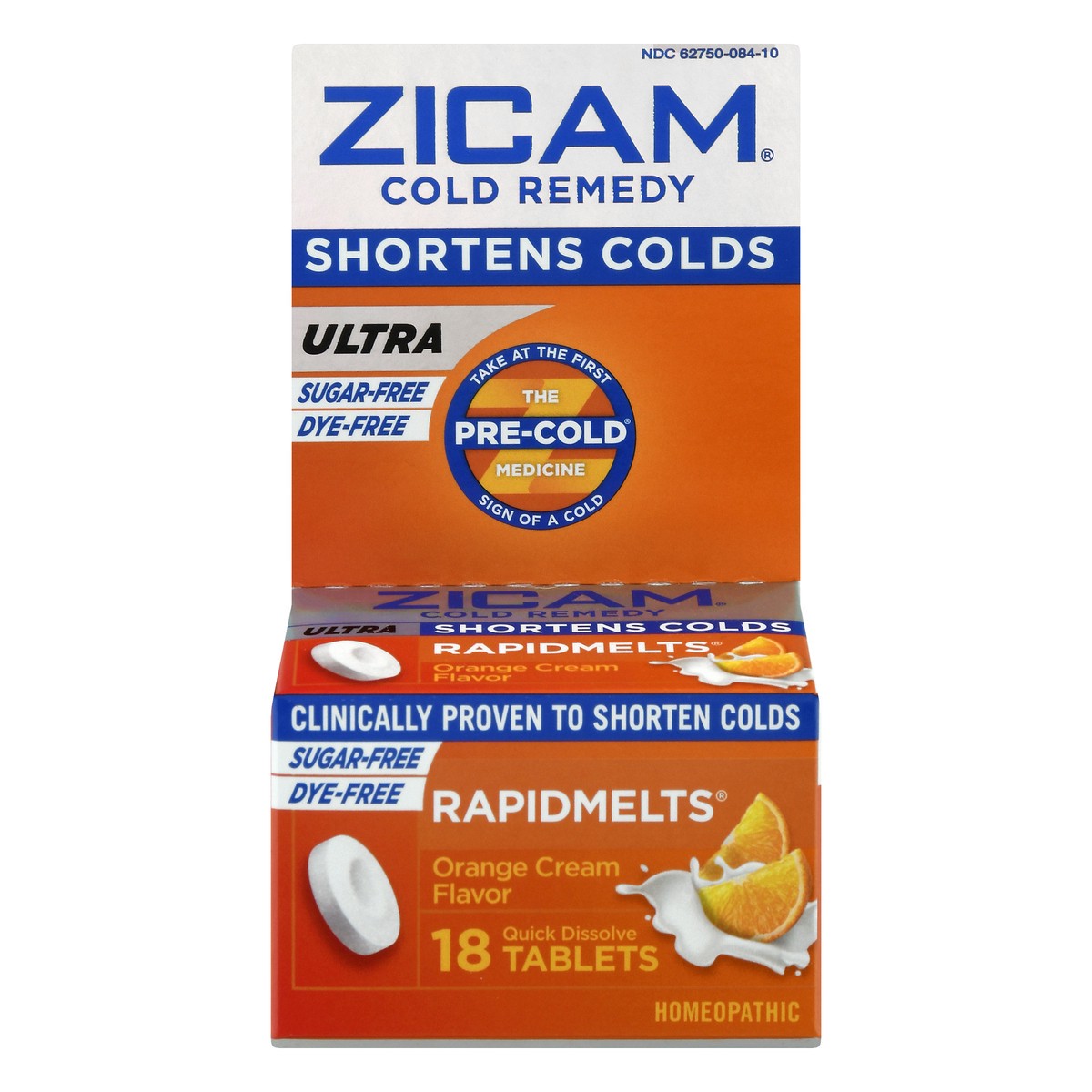 slide 1 of 12, Zicam Rapidmelts Ultra Quick Dissolve Tablets Orange Cream Cold Remedy 18 ea, 18 ct
