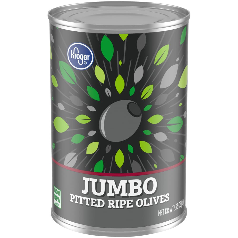 slide 1 of 5, Kroger Jumbo Pitted Ripe Olives, 5.75 oz