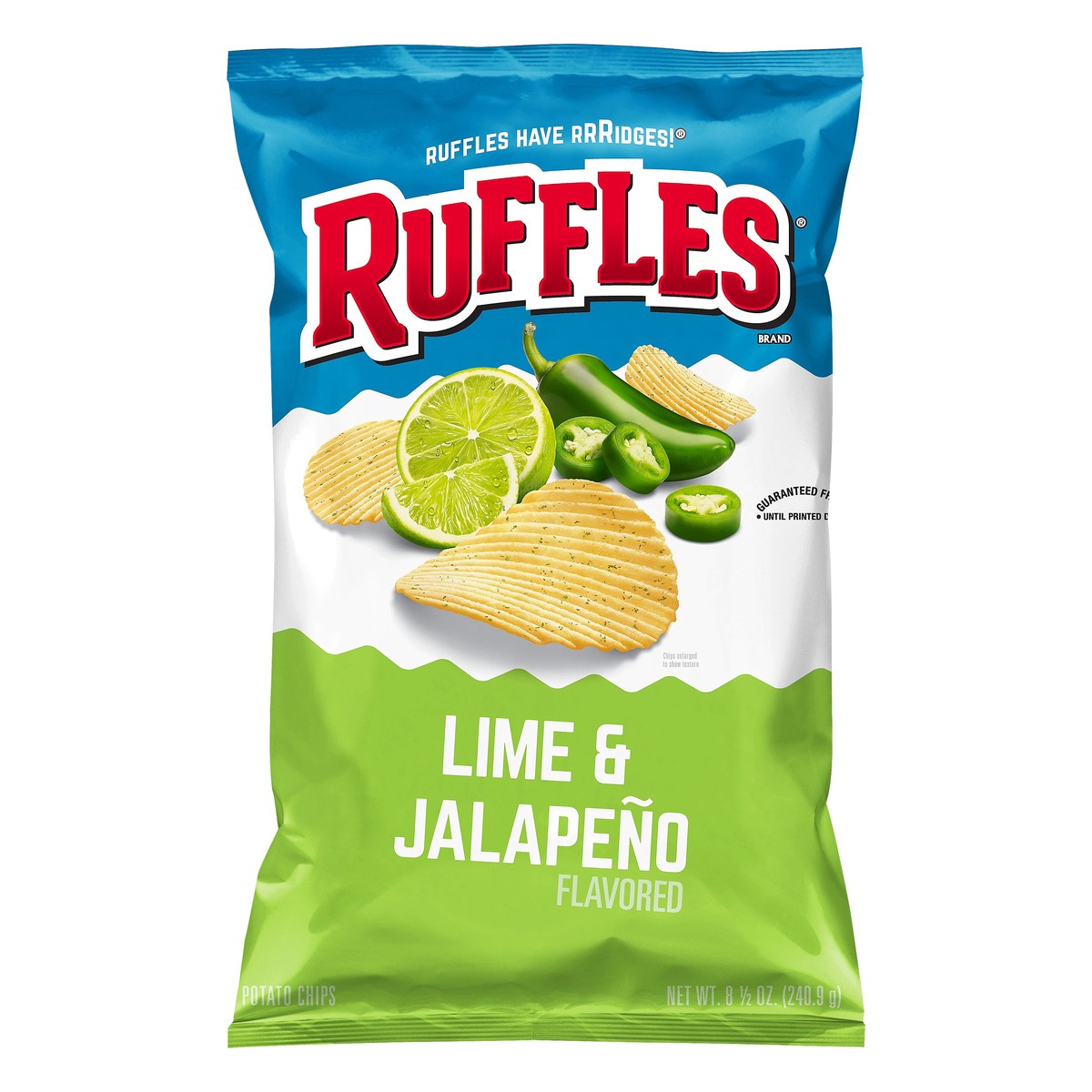 slide 2 of 7, Ruffles Potato Chips Lime & Jalapeno Flavored, 8.5 oz