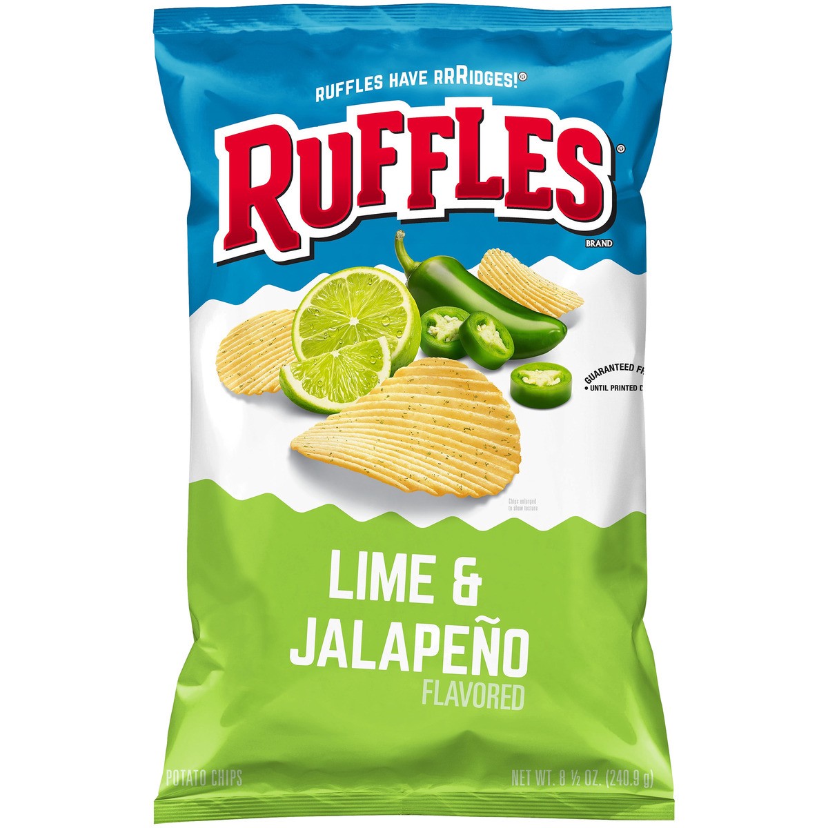 slide 5 of 7, Ruffles Potato Chips Lime & Jalapeno Flavored, 8.5 oz