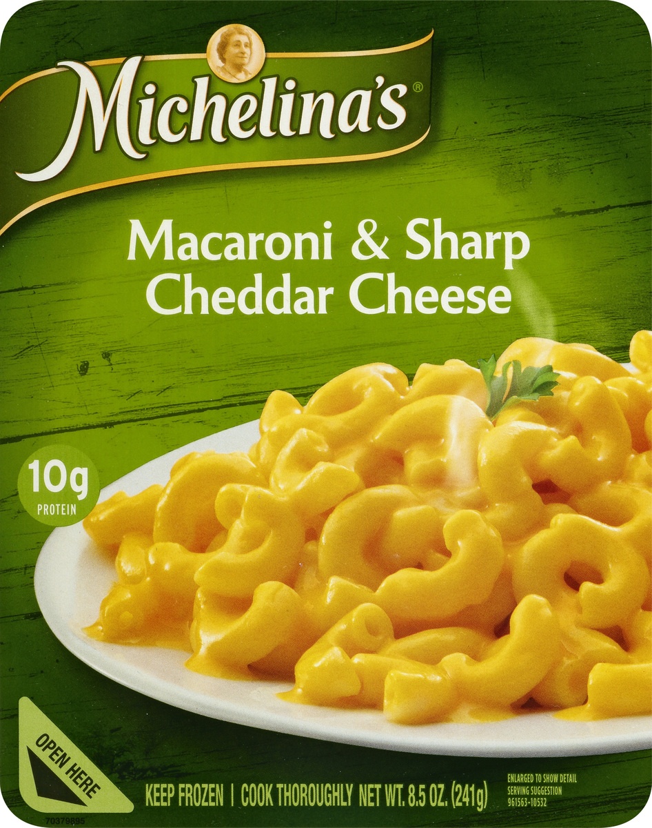 slide 9 of 10, Michelina's Macaroni & Sharp Cheddar Cheese, 8.5 oz