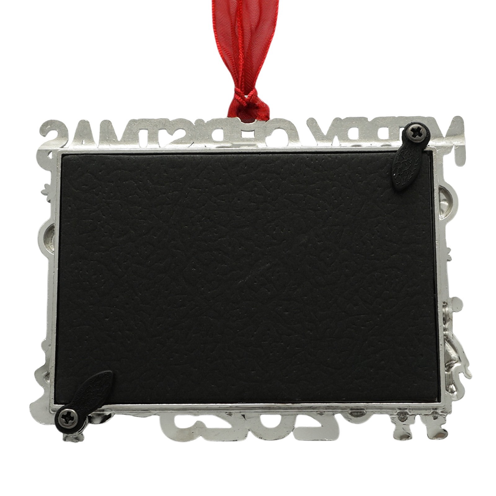 slide 3 of 3, 2" X 3" Silver, Red & Green Merry Christmas 2025 Metal Ornament Frame By Studio Decor, 2 in x 3 in