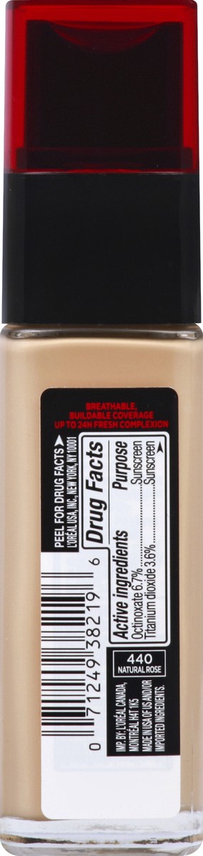 slide 4 of 8, L'Oréal Infallible 24-Hour Fresh Wear Lightweight Foundation - Natural Rose, 1 oz