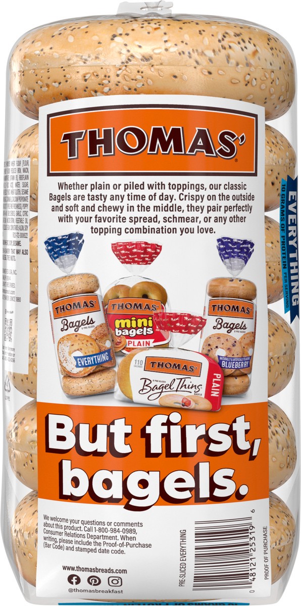 slide 6 of 9, Thomas' Everything Bagels, 6 count, 20 oz, 6 ct