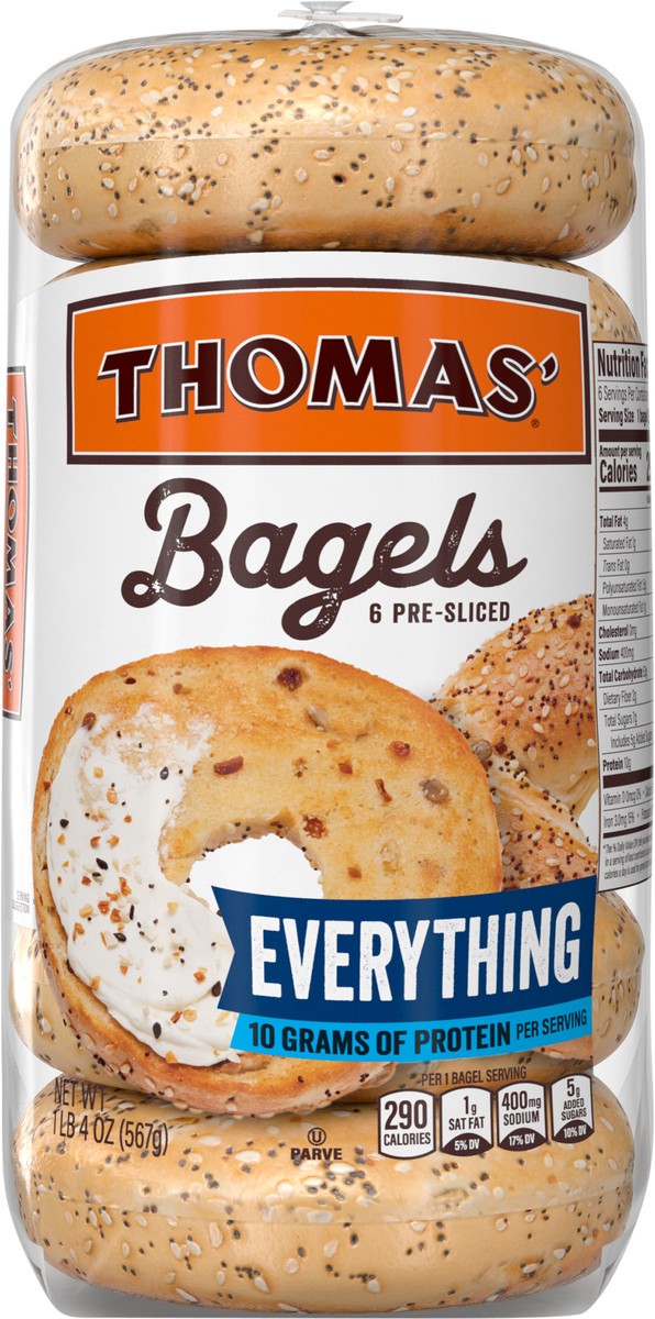 slide 7 of 9, Thomas' Everything Bagels, 6 count, 20 oz, 6 ct