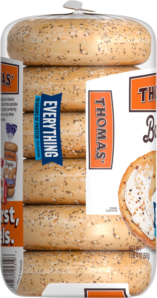 slide 8 of 9, Thomas' Everything Bagels, 6 count, 20 oz, 6 ct