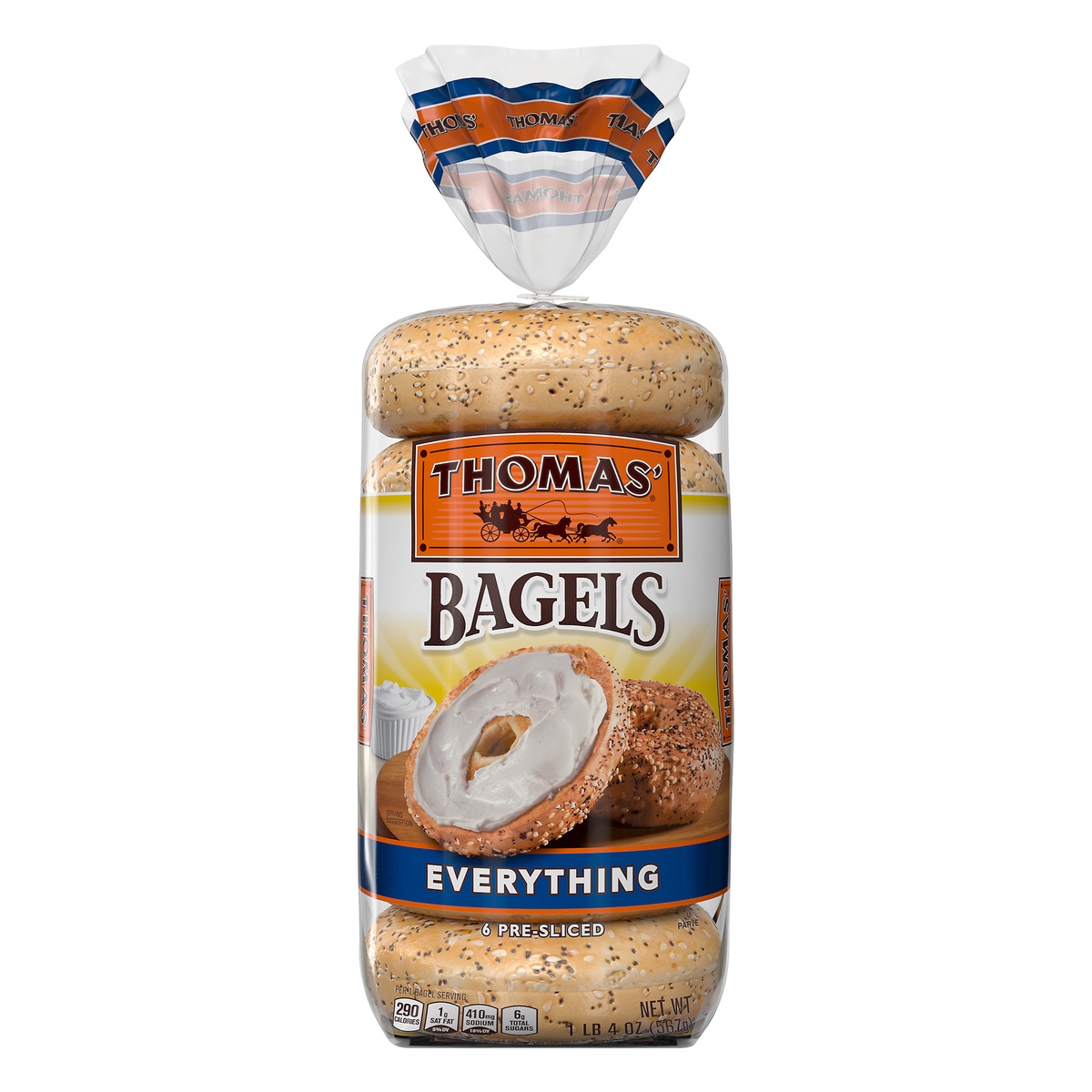 Thomas' Pre-Sliced Everything Bagels 6 Ea 6 Ct | Shipt