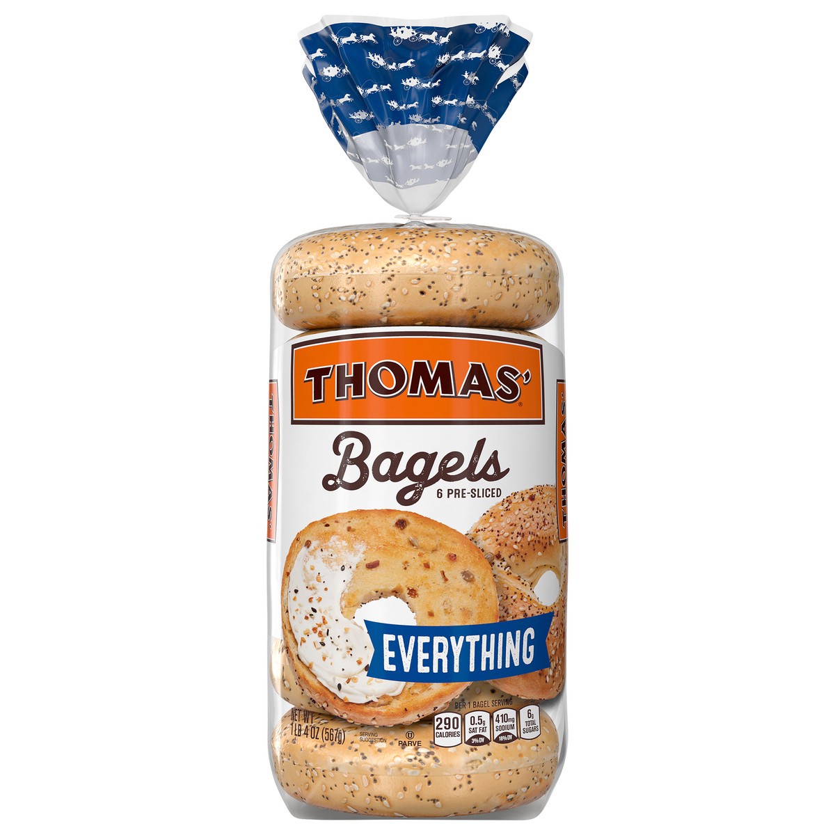 slide 1 of 9, Thomas' Everything Bagels, 6 count, 20 oz, 6 ct