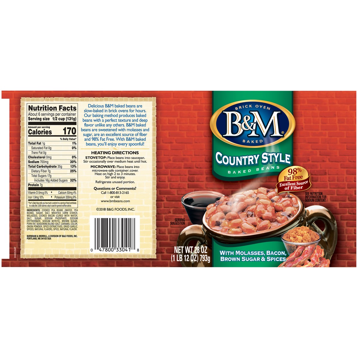 slide 2 of 7, B&M Country Style Baked Beans 28 oz, 28 oz