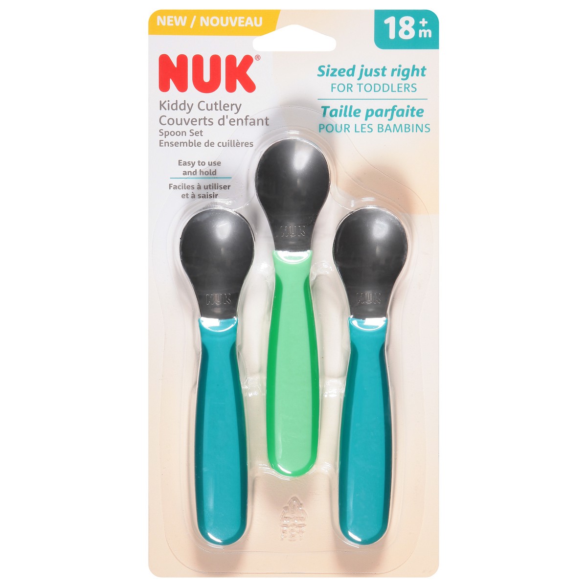 slide 8 of 12, NUK Kiddy Cutlery Spoon Set 1 ea, 3 ct