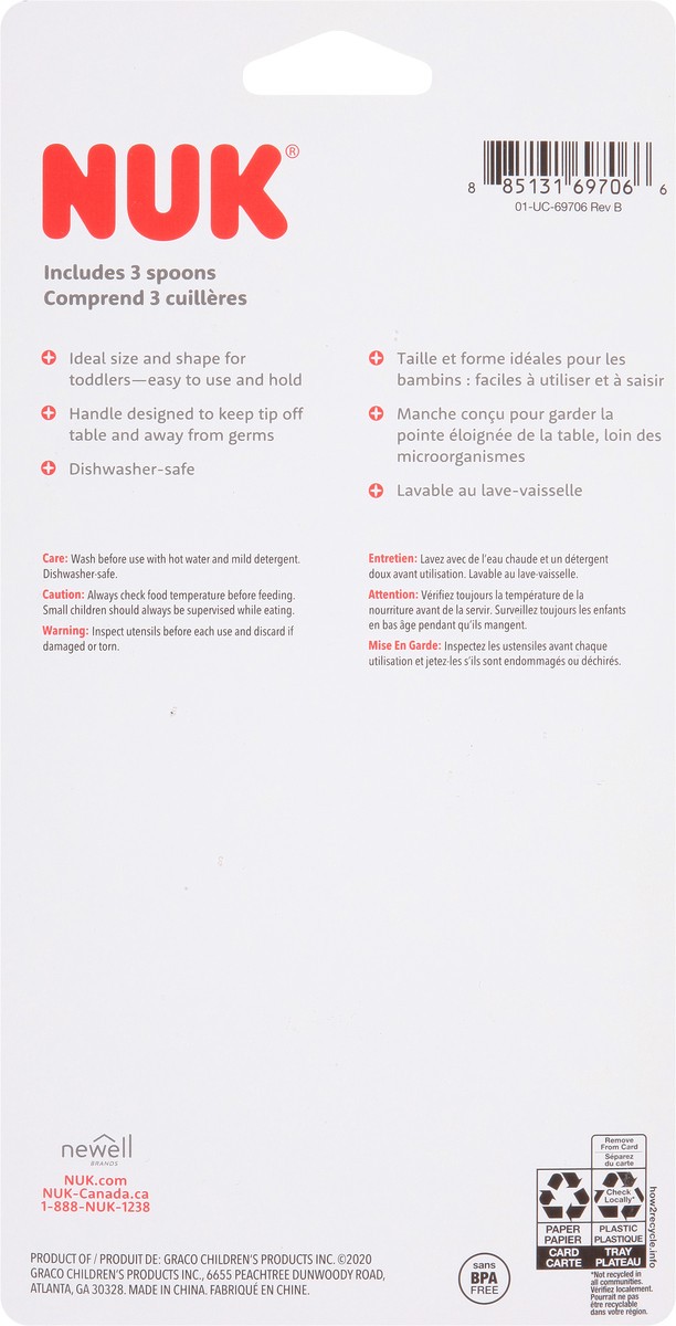 slide 4 of 12, NUK Kiddy Cutlery Spoon Set 1 ea, 3 ct