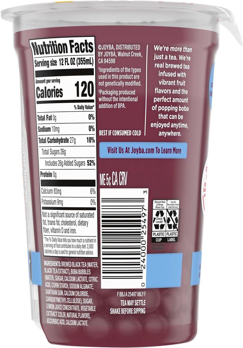 slide 2 of 7, JOYBA Blueberry Pomegranate Black Tea Bubble Tea, 12 fl oz Cup, 12 fl oz