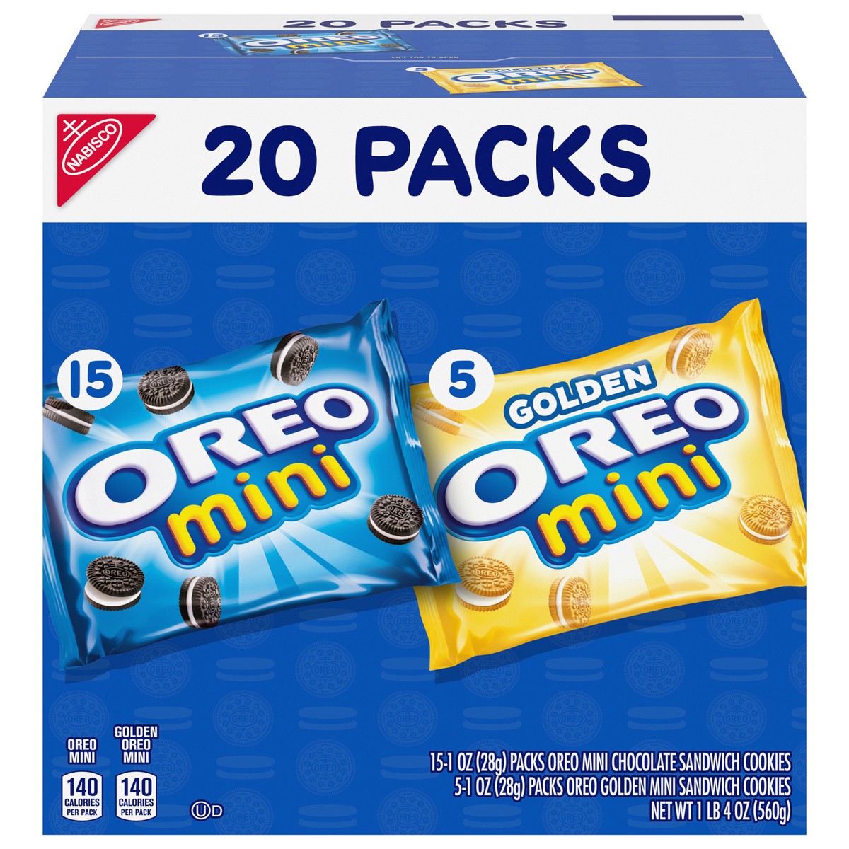 slide 1 of 9, OREO Mini Mix Sandwich Cookies Variety Pack, 20 Snack Packs, 20 oz