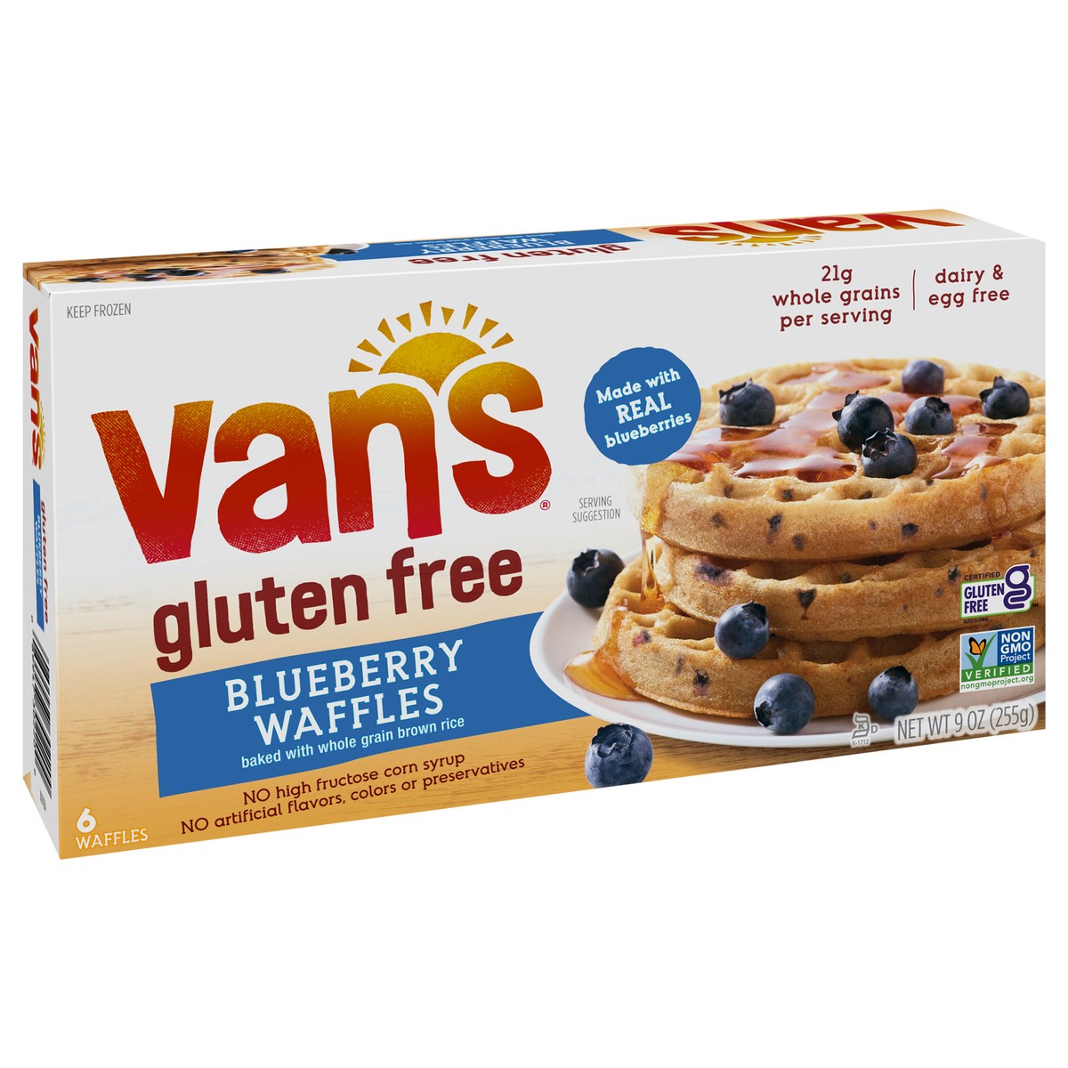 slide 4 of 11, Van's Frozen Waffle Gluten Free Blueberry 9oz, 6 ct