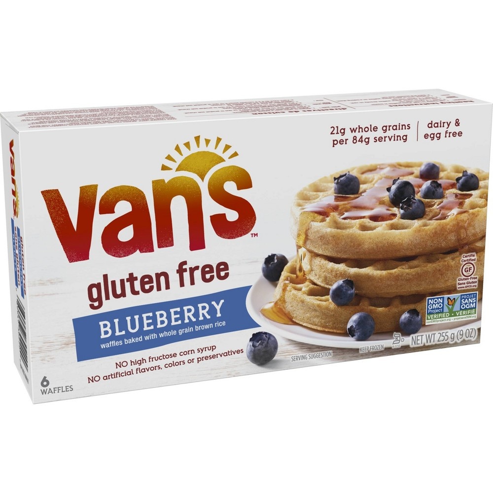 slide 2 of 5, Vans Wheat Gluten Free Blueberry Waffles, 9 oz