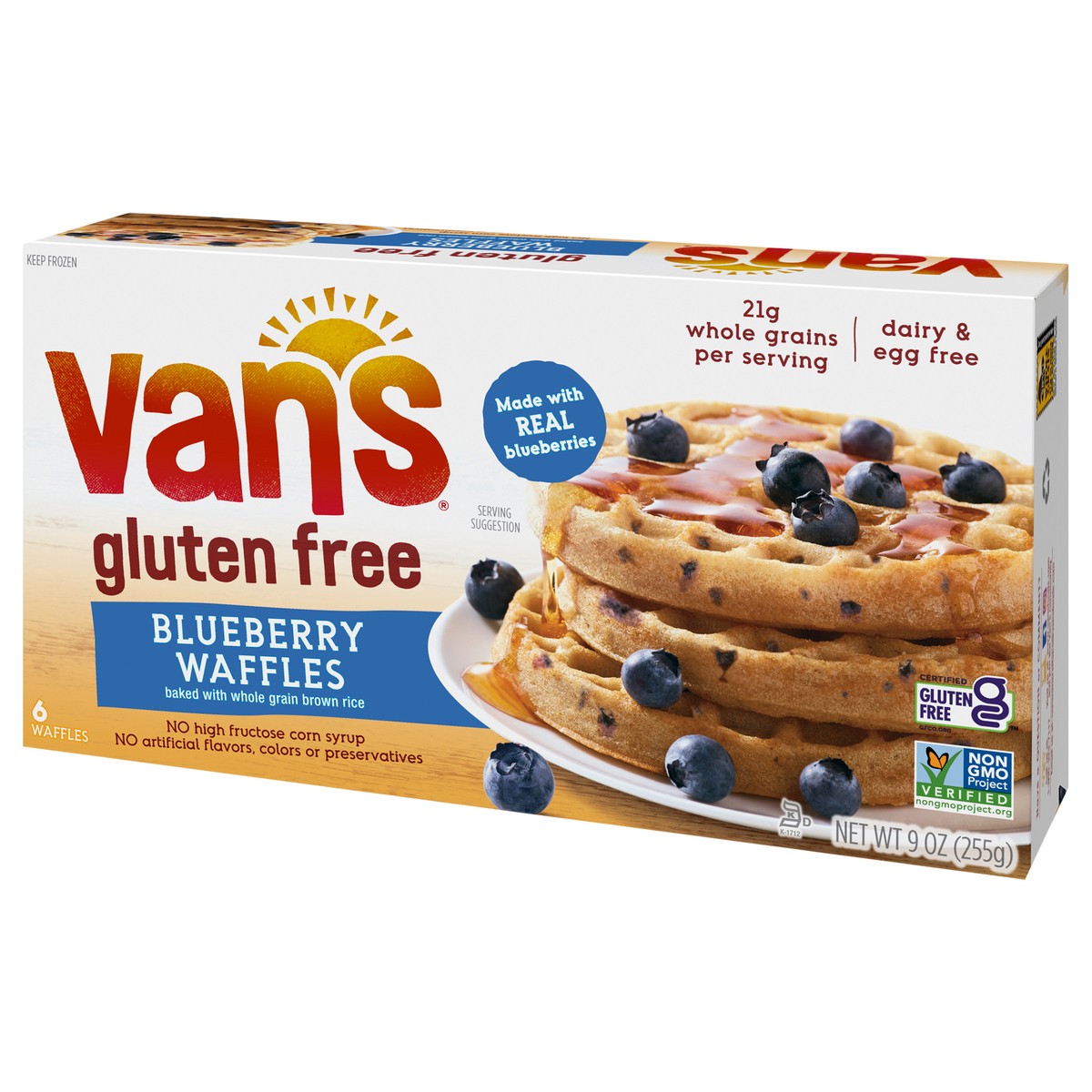 slide 11 of 11, Van's Frozen Waffle Gluten Free Blueberry 9oz, 6 ct