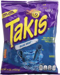Takis Blue Heat Hot Chili Pepper Tortilla Chips 4 oz