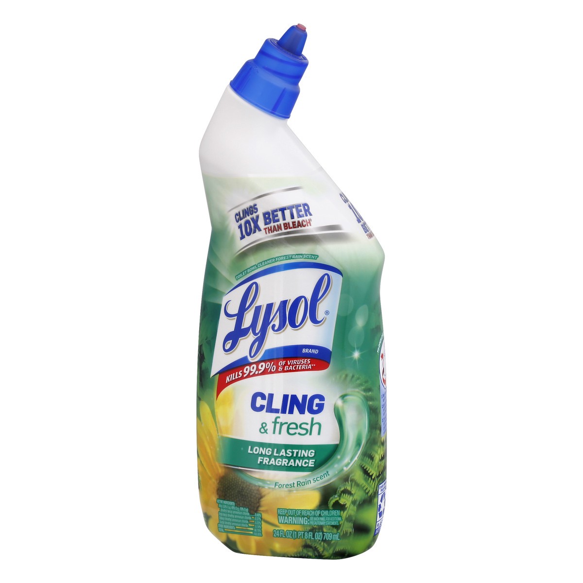 slide 4 of 9, Lysol Fresh Cling Gel Forest Rain Scent Toilet Bowl Cleaner 24 fl oz, 24 oz