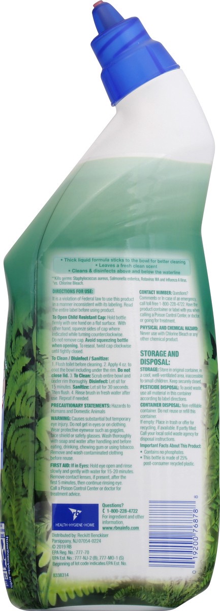 slide 7 of 9, Lysol Fresh Cling Gel Forest Rain Scent Toilet Bowl Cleaner 24 fl oz, 24 oz