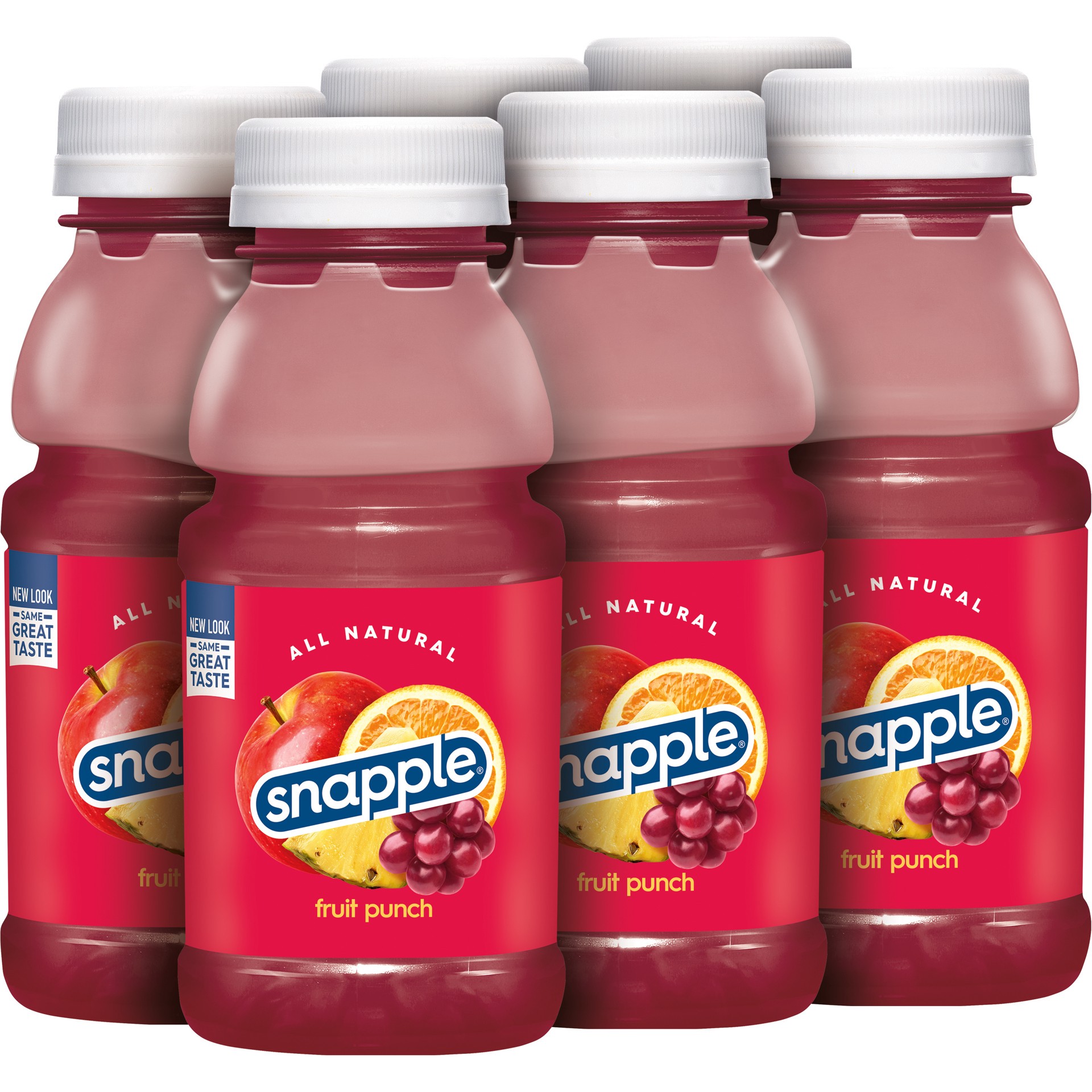 slide 2 of 5, Snapple Fruit Punch Juice Drink, 8 fl oz bottles, 6 pack, 6 ct