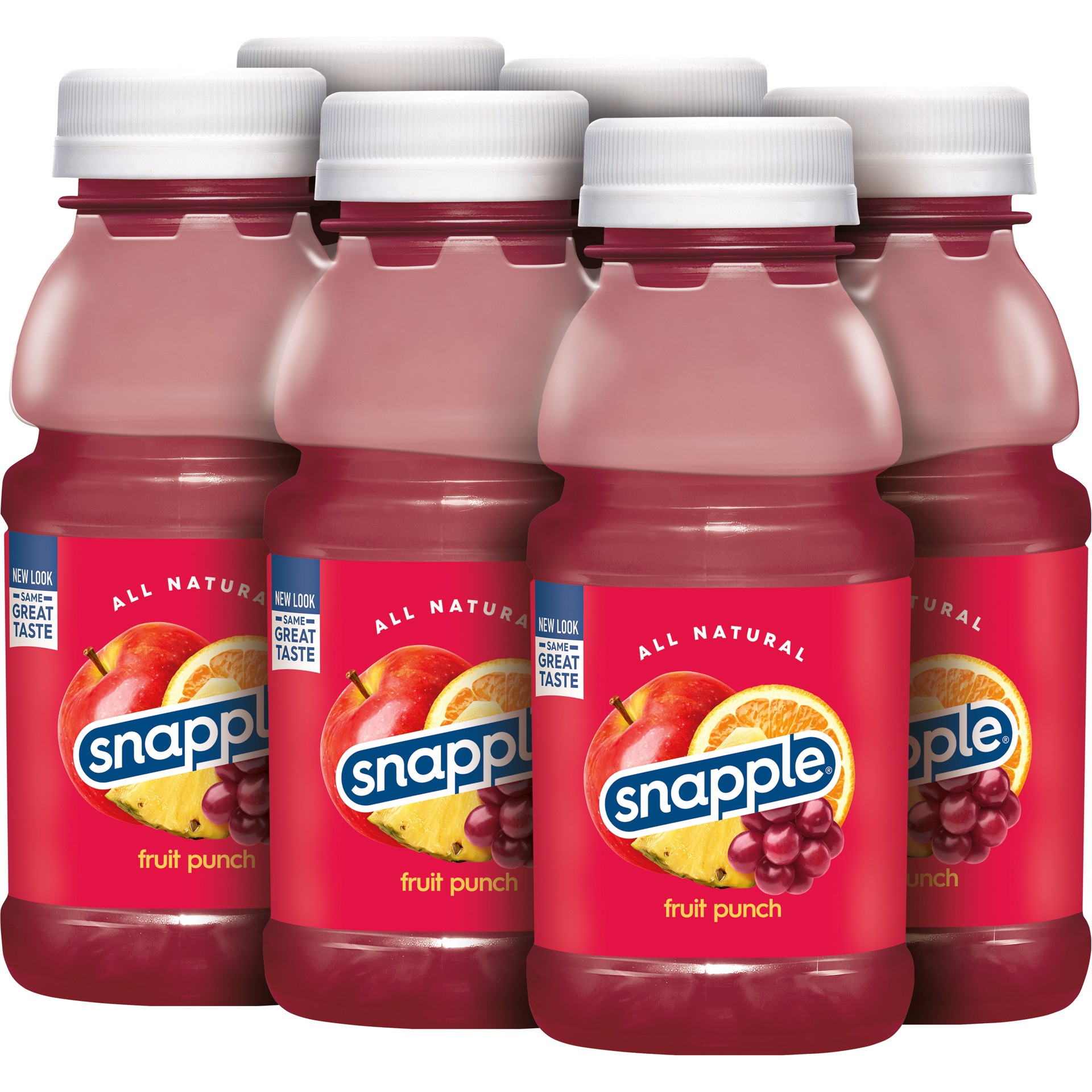 slide 4 of 5, Snapple Fruit Punch Juice Drink, 8 fl oz bottles, 6 pack, 6 ct